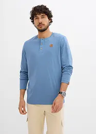 Henley shirt van biologisch katoen (set van 2), lange mouw, bonprix