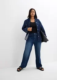 Oversized denim shacket van biologisch katoen, bonprix