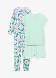 Pyjama + shortama met biologisch katoen (4-dlg. set), bonprix