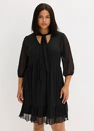 Jersey jurk van mesh met strik, bonprix