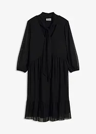 Jersey jurk van mesh met strik, bonprix