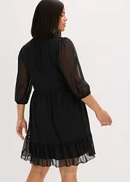 Jersey jurk van mesh met strik, bonprix
