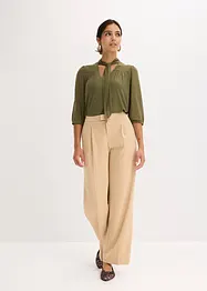 Mesh shirt met strik, bonprix