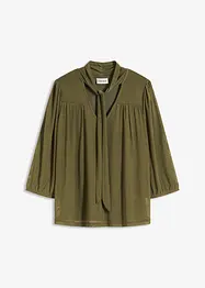 Mesh shirt met strik, bonprix