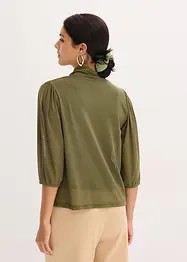 Mesh shirt met strik, bonprix