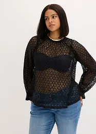 Kanten shirt met volants, bonprix