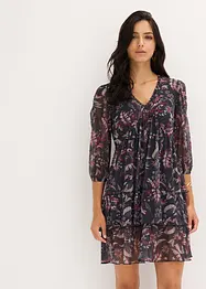 Mesh jersey jurk met volants, bonprix