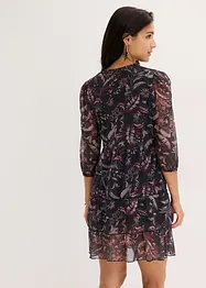 Mesh jersey jurk met volants, bonprix