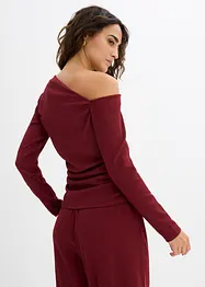 One shoulder shirt van gestructureerde crêpe, bonprix