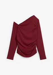 One shoulder shirt van gestructureerde crêpe, bonprix