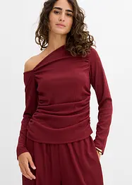 One shoulder shirt van gestructureerde crêpe, bonprix