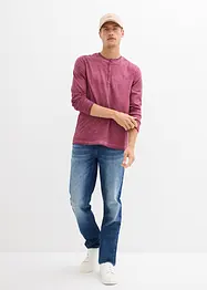 Henley shirt met lange mouwen in washed out look, bonprix
