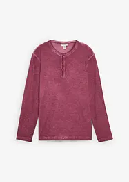 Henley shirt met lange mouwen in washed out look, bonprix