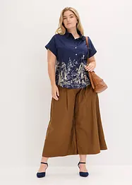 Oversized popeline blouse van katoen met korte mouwen, bonprix