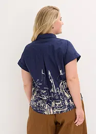 Oversized popeline blouse van katoen met korte mouwen, bonprix