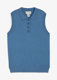Fijn gebreide top met zijde en polokraag, bonprix