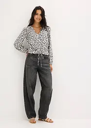 Korte blouse met plooitjes, bonprix