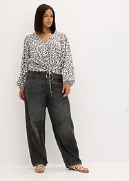 Korte blouse met plooitjes, bonprix