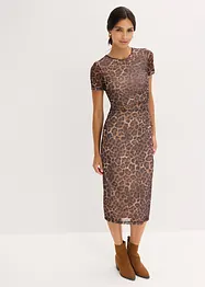 Midi jurk van zachte mesh, bonprix
