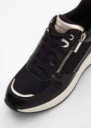 Stijlvolle sneakers van Tamaris met een glitter bovenwerk en slangen- en laklook details., Tamaris