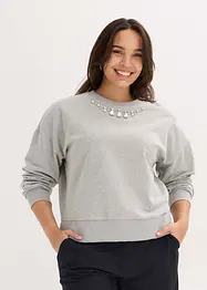 Oversized sweater met stras, bonprix