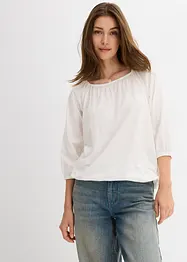 Katoenen shirtblouse met carréhals, halflange mouw, bonprix