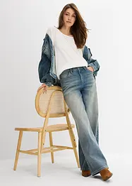 Katoenen shirtblouse met carréhals, halflange mouw, bonprix
