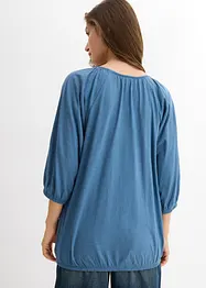 Katoenen shirtblouse met carréhals, halflange mouw, bonprix