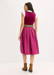 Midi dirndl met fluweel en schort (2-dlg. set), bonprix
