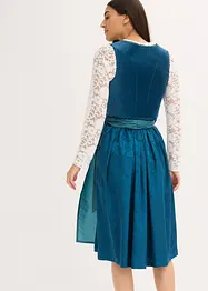 Midi dirndl met fluweel en schort (2-dlg. set), bonprix