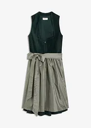 Dirndl met fluweel en schort van satijn (2-dlg. set), bonprix