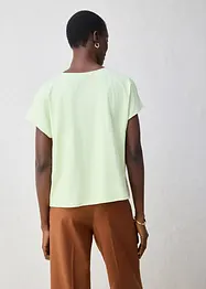 Shirt met zijde en geweven inzetstuk, bonprix