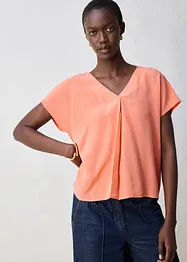 Shirt met zijde en geweven inzetstuk, bonprix