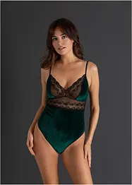 Fluwelen body ouvert, bonprix