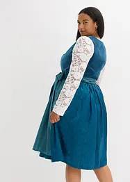 Midi dirndl met fluweel en schort (2-dlg. set), bonprix