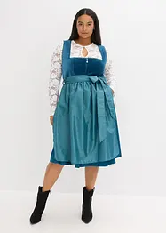 Midi dirndl met fluweel en schort (2-dlg. set), bonprix
