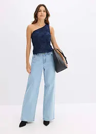 One-shoulder top met borduursel, bonprix
