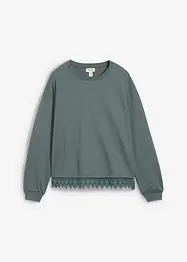 Sweater met kanten rand, bonprix