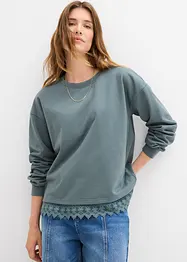 Sweater met kanten rand, bonprix