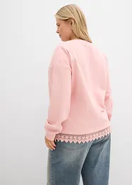 Sweater met kanten rand, bonprix