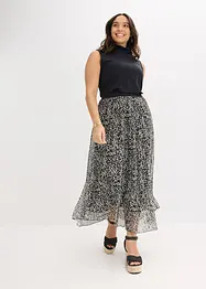 Rok van mesh jersey met elastische tailleband, bonprix