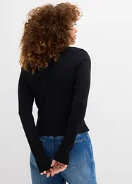 Kort geribd shirt met biologisch katoen, bonprix