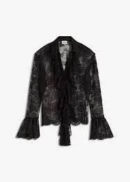 Transparante blouse met kant, bonprix