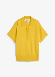 Fijn gebreide trui met zijde en een polokraag, bonprix