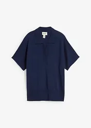 Fijn gebreide trui met zijde en een polokraag, bonprix