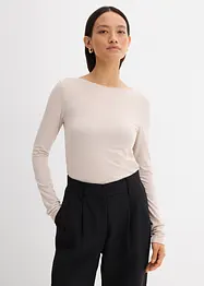 Licht longsleeve met boothals, bonprix