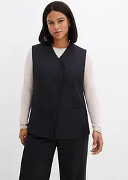 Lang mouwloos vest van twill, bonprix