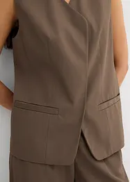 Lang mouwloos vest van twill, bonprix