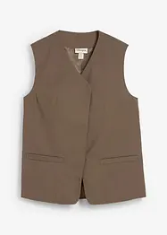 Lang mouwloos vest van twill, bonprix