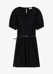Jurk met ceintuur en studs, bonprix